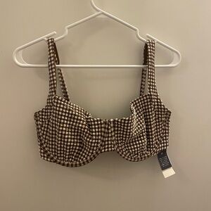ABERCROMBIE Gingham Curve Love Bikini Top
